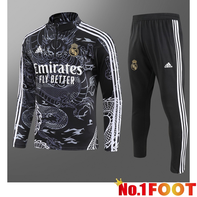 Real Madrid Kids Training Tracksuit SuitBlack 2023/2024 - Click Image to Close