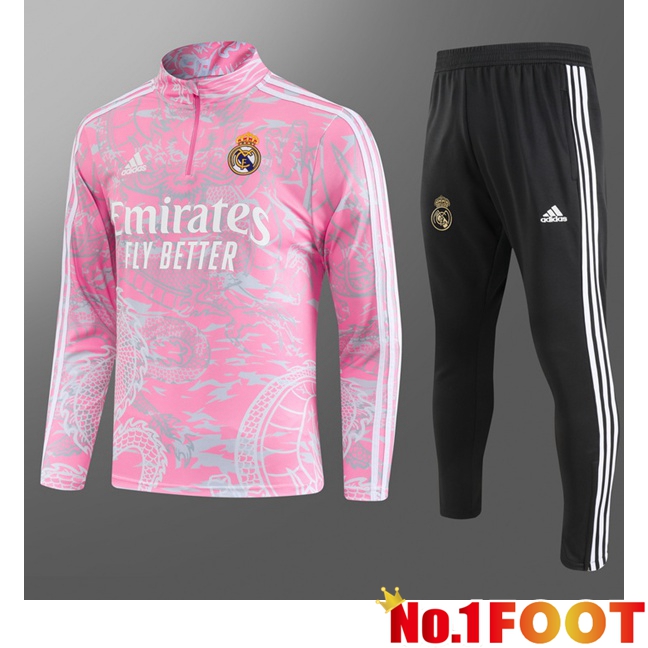 Real Madrid Kids Training Tracksuit SuitPink 2023/2024