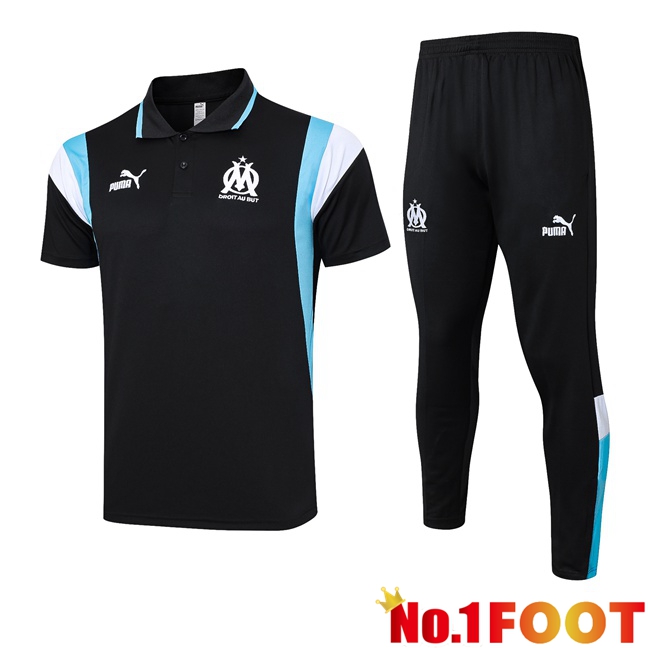 Marseille OM Soccer Polo + Pants Black 2023/2024 - Click Image to Close