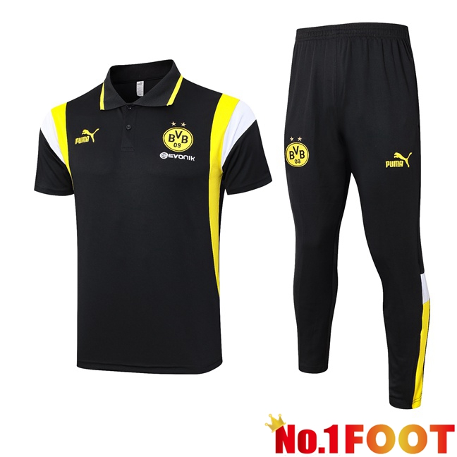 Dortmund BVB Soccer Polo + Pants Black 2023/2024