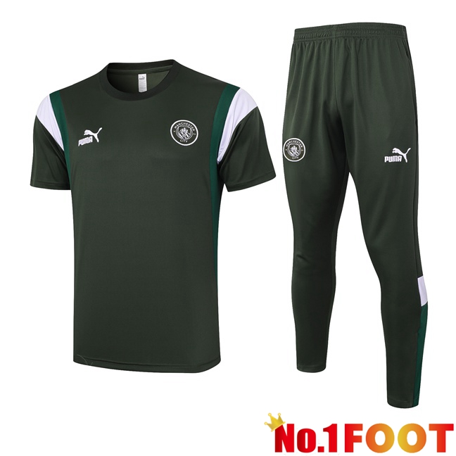 Manchester City Training T Shirt + Pants Green 2023/2024