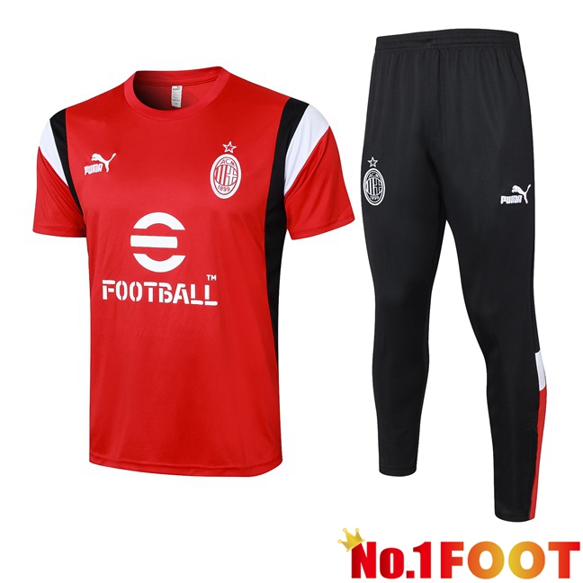 AC Milan Training T Shirt + Pants Red 2023/2024