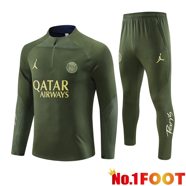 JORDAN Paris PSG Training Tracksuit Suit Green 2023/2024