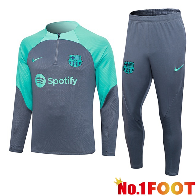 FC Barcelona Training Tracksuit Suit Grey Green 2023/2024