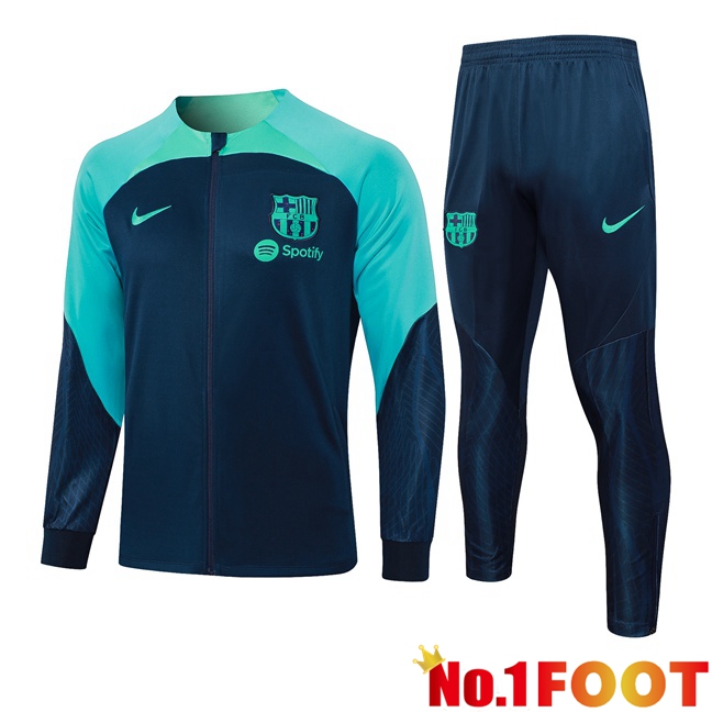 FC Barcelona Training Jacket Suit Green Royal Blue 2023/2024