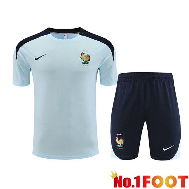 France Training T Shirt + Shorts Blue 2023/2024