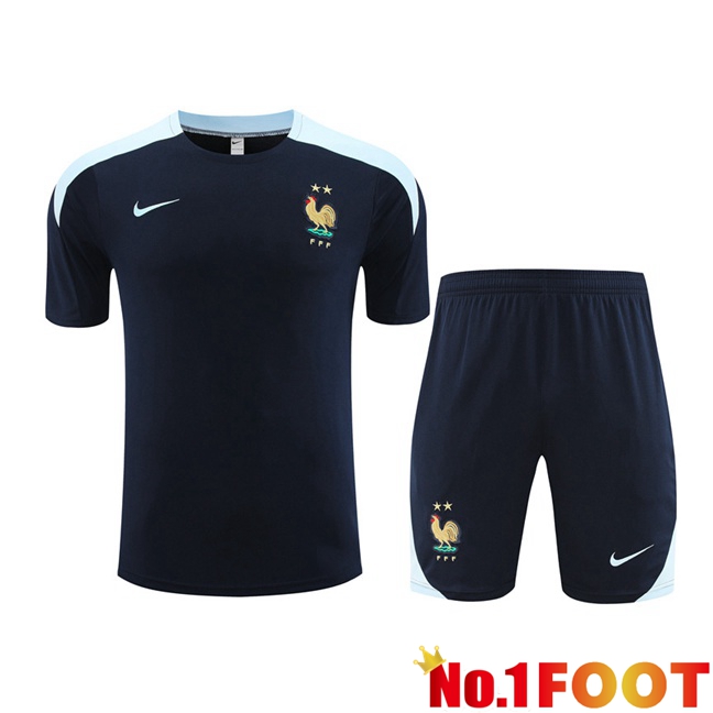 France Training T Shirt + Shorts Royal Blue 2023/2024