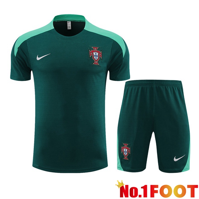 Portugal Training T Shirt + Shorts Green 2023/2024