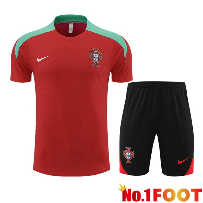 Portugal Training T Shirt + Shorts Red 2023/2024