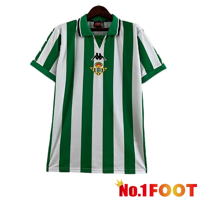 Real Betis Retro Soccer Jersey Home White Green 1993-1994