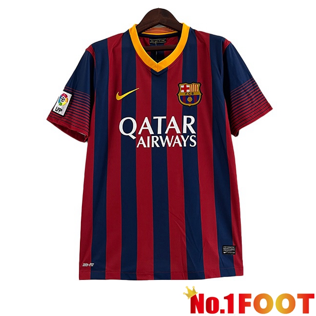 FC Barcelona Retro Soccer Jersey Home Red Blue 2013-2014