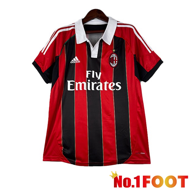 AC Milan Retro Soccer Jersey Home Red Black 2012-2013