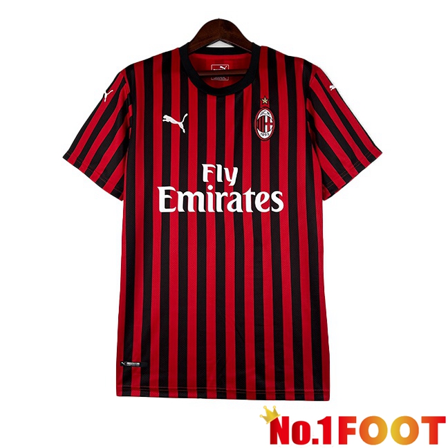 AC Milan Retro Soccer Jersey Home Red Black 2019-2020