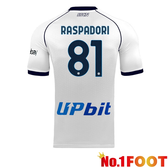 SSC Napoli (Giacomo Raspadori 81) Soccer Jersey Away White 2023/2024