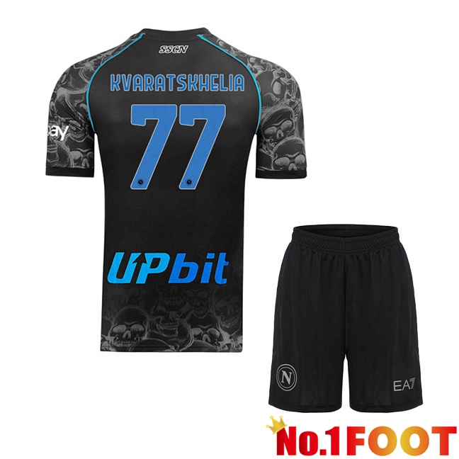 SSC Napoli (Khvicha Kvaratskhelia 77) Kids Halloween Black 2023/2024