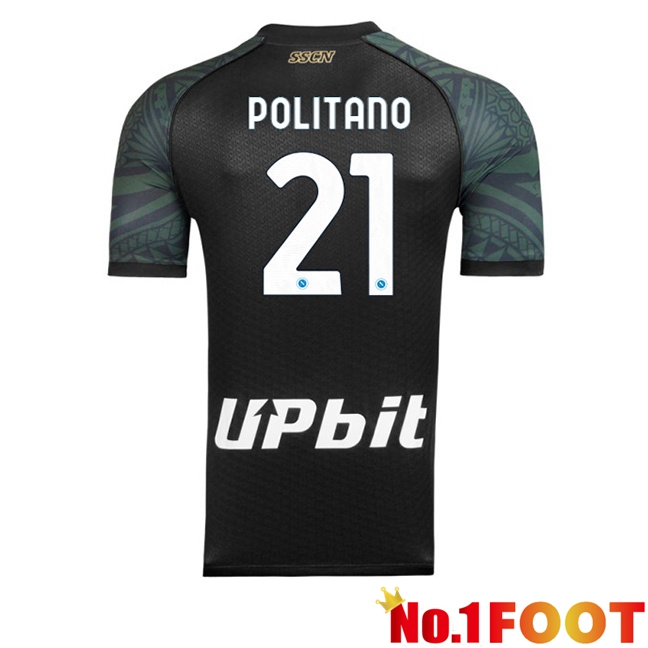 SSC Napoli (Matteo Politano 21) Soccer Jersey Third Black 2023/2024