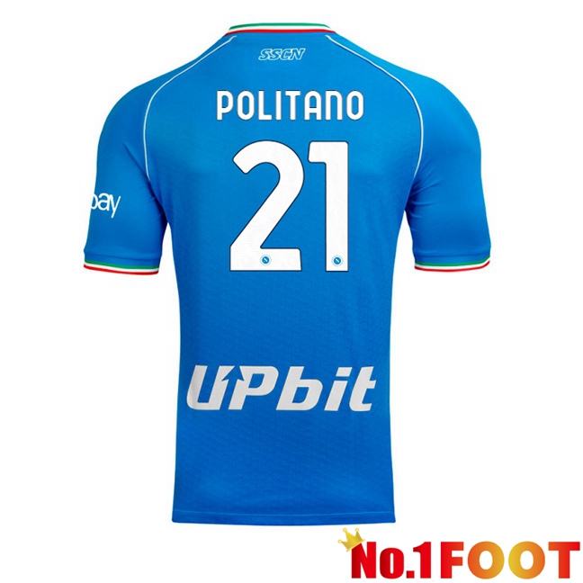 SSC Napoli (Matteo Politano 21) Soccer Jersey Home Blue 2023/2024