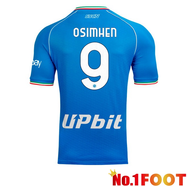 SSC Napoli (Victor Osimhen 9) Soccer Jersey Home Blue 2023/2024