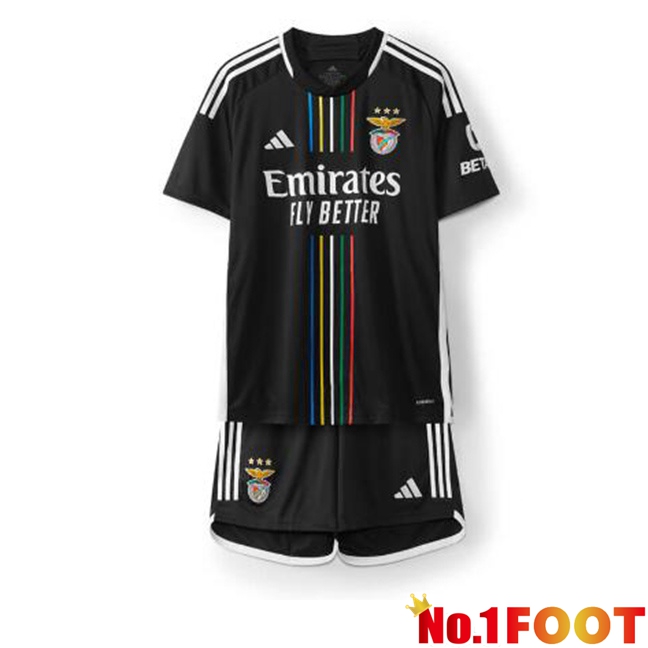 S.L Benfica Kids Soccer Jersey Away Black 2023/2024