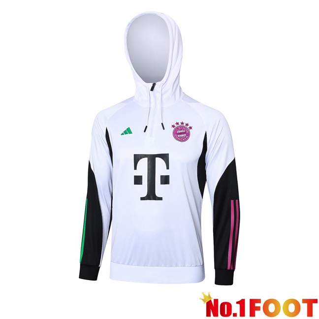 Bayern Munich Training Sweatshirt Hoodie White 2023/2024