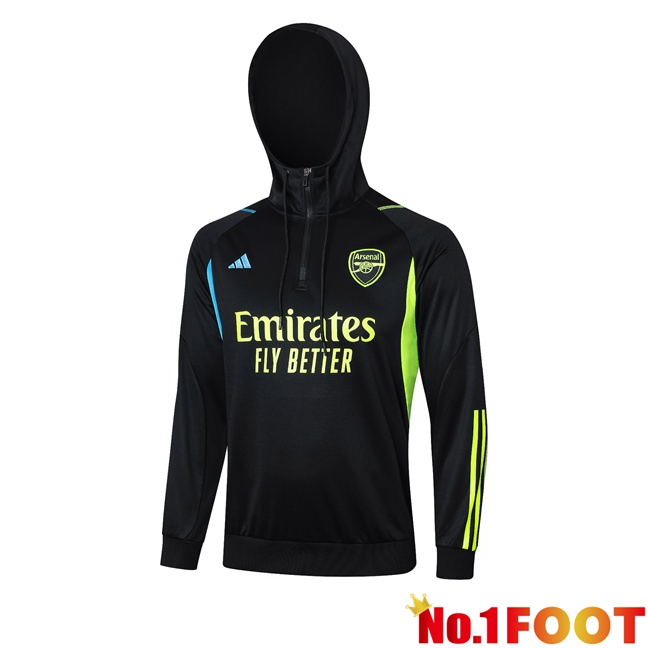 Arsenal Training Sweatshirt Hoodie Black 2023/2024