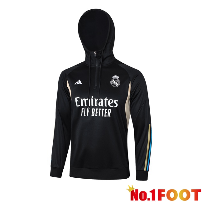 Real Madrid Training Sweatshirt Hoodie Black 2023/2024