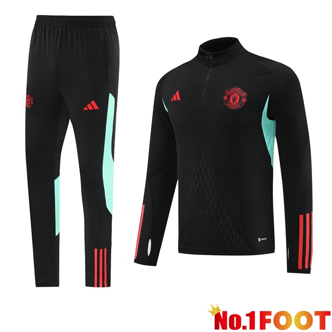 Manchester United Training Tracksuit Suit Black 2023/2024