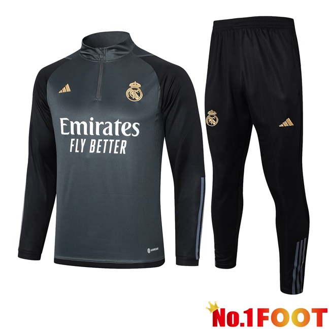 Real Madrid Training Tracksuit Suit Grey 2023/2024