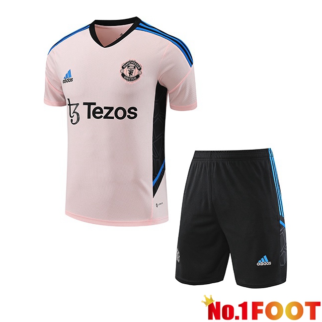 Manchester United Training T Shirt + Shorts Pink 2023/2024