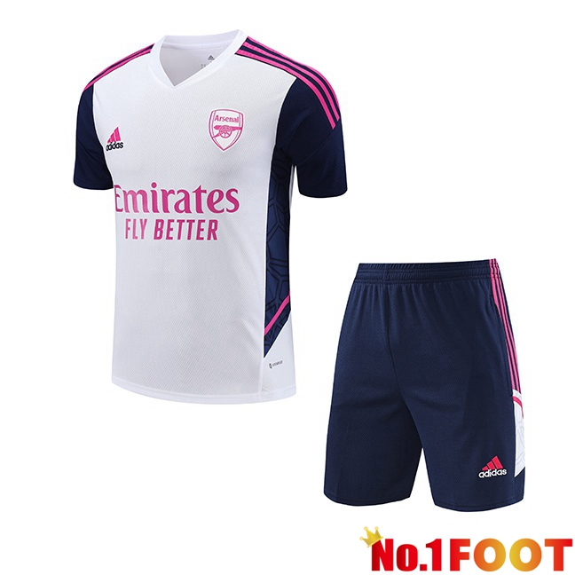 Arsenal Training T Shirt + Shorts White 2023/2024