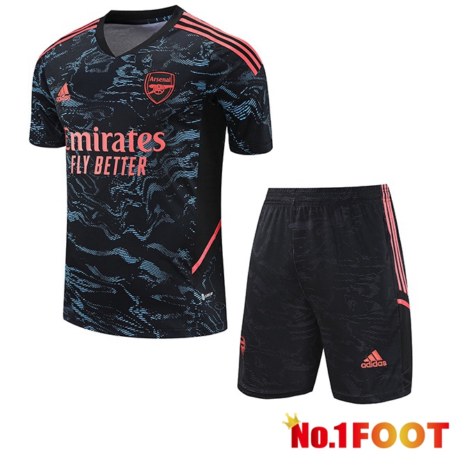 Arsenal Training T Shirt + Shorts Black 2023/2024