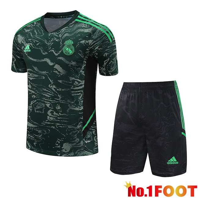 Real Madrid Training T Shirt + Shorts Green 2023/2024