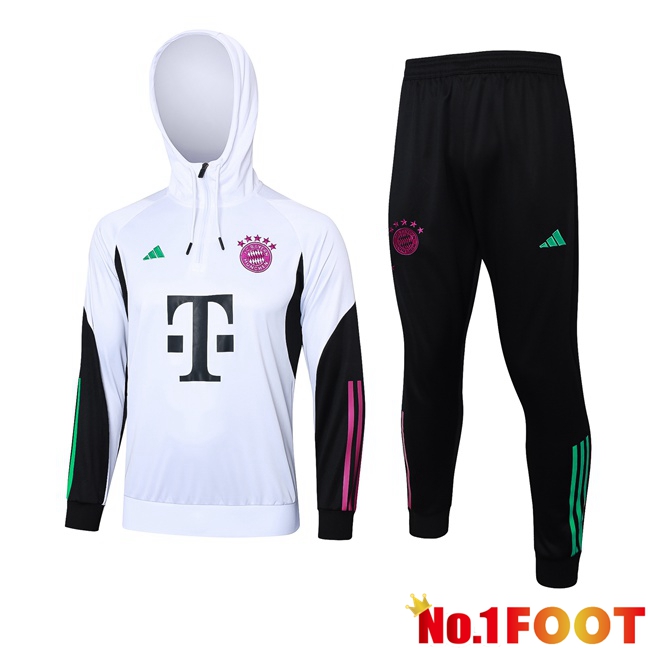 Bayern Munich Training Tracksuit Hoodie White 2023/2024