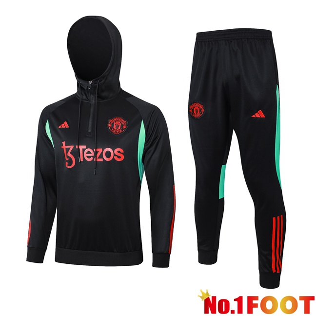 Manchester United Training Tracksuit Hoodie Black 2023/2024