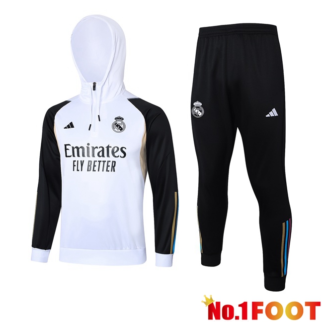 Real Madrid Training Tracksuit Hoodie White 2023/2024