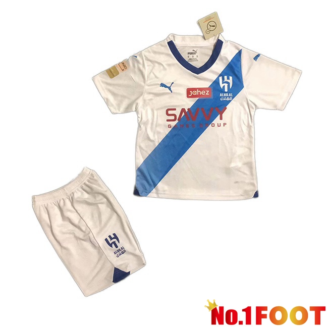 Al-Hilal FC Kids Soccer Jersey Away White 2023/2024