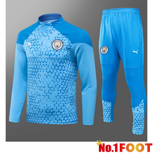 Manchester City Kids Training Tracksuit Suit Blue 2023/2024 - Click Image to Close