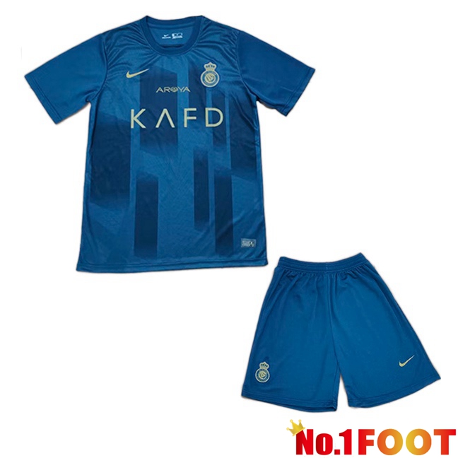 Al-Nassr FC Kids Soccer Jersey Away Blue 2023/2024