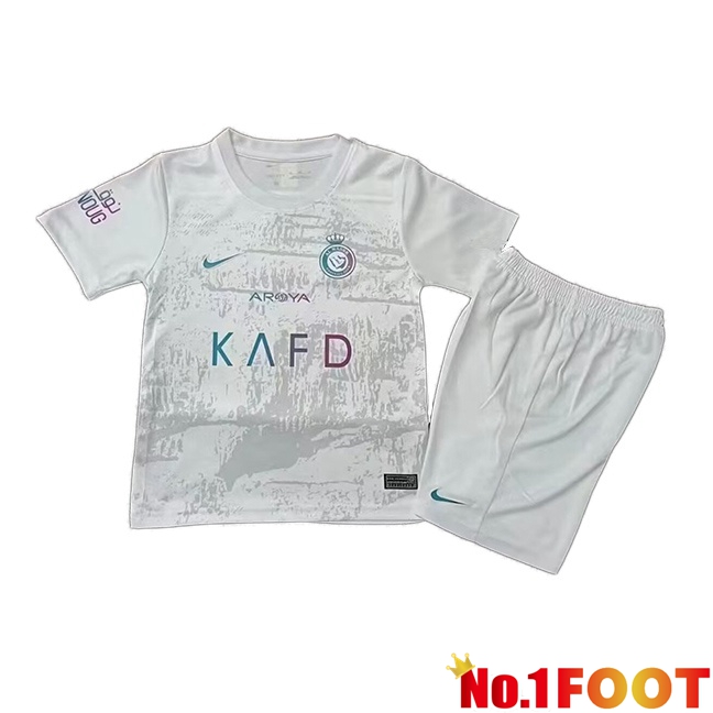 Al-Nassr FC Kids Soccer Jersey Third White 2023/2024