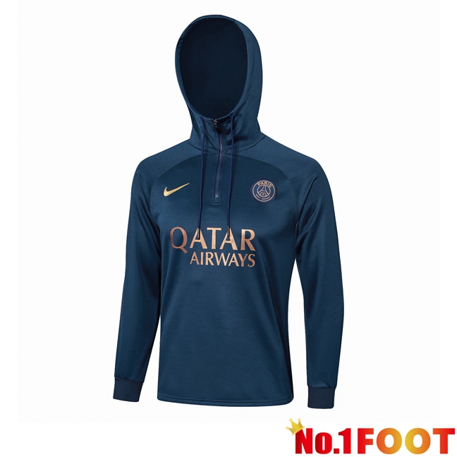 Paris PSG Training Sweatshirt Hoodie Blue Royal 2023/2024