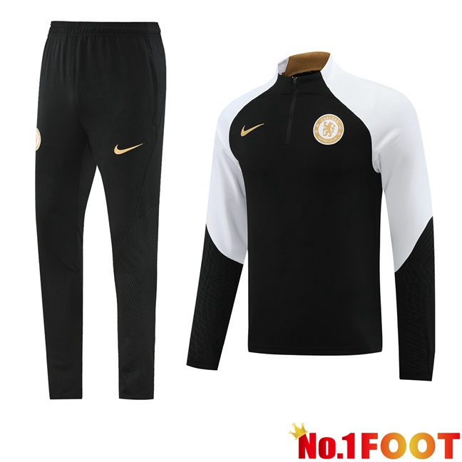 FC Chelsea Training Tracksuit Suit Black White 2023/2024