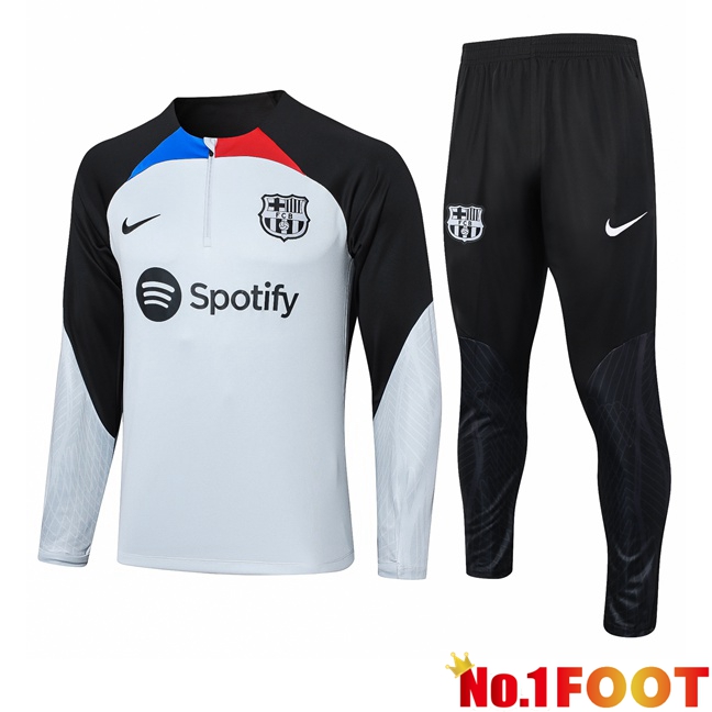 FC Barcelona Training Tracksuit Suit White Black 2023/2024