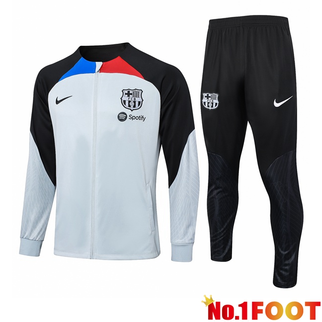 FC Barcelona Training Jacket Suit White Black 2023/2024