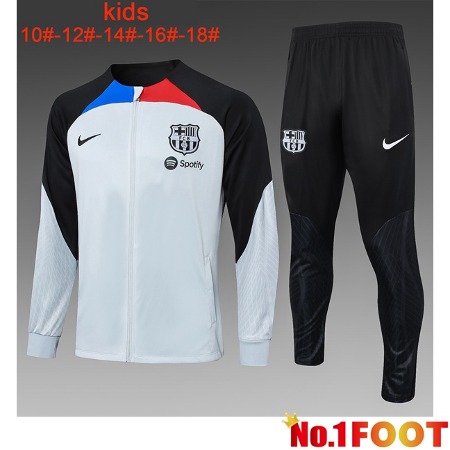 FC Barcelona Kids Training Training Jacket Suit White Black 2023/2024