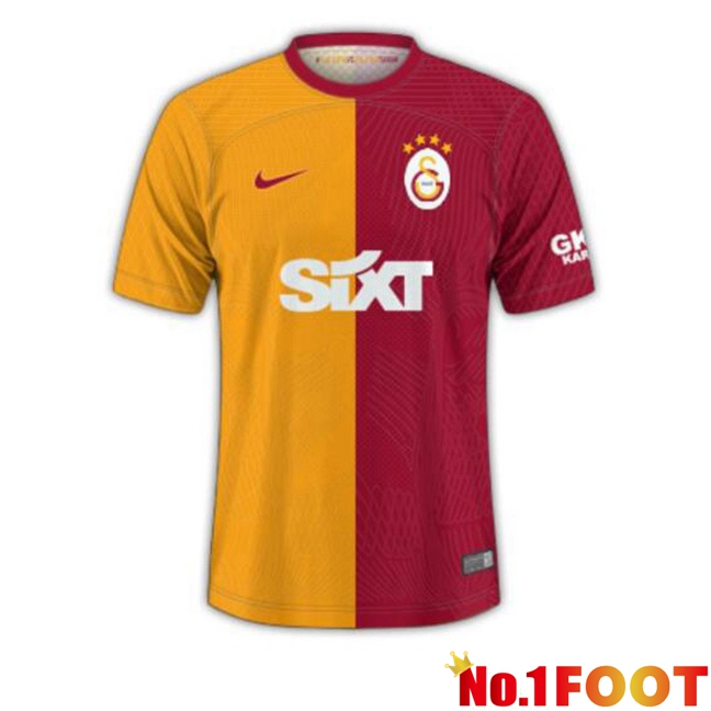 Galatasaray SK Soccer Jersey Home Yellow Red 2023/2024