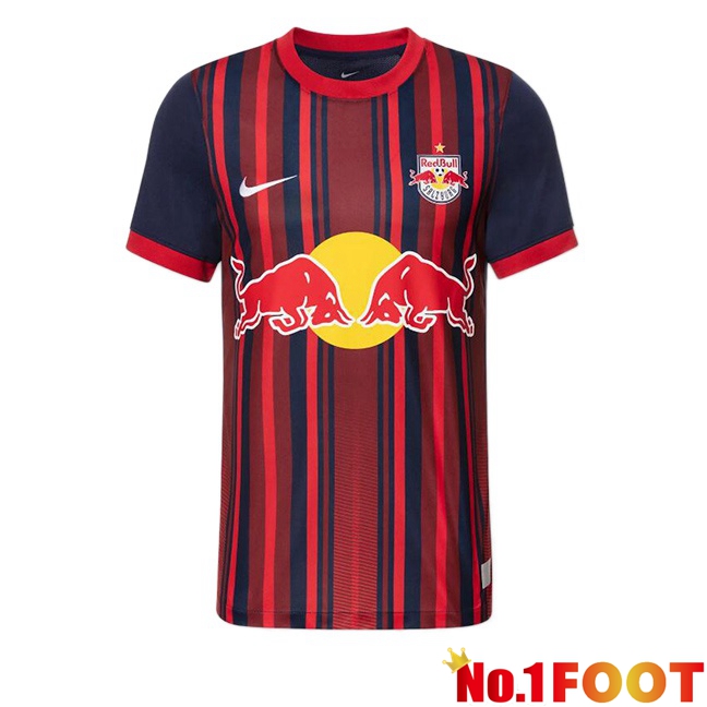 FC Red Bull Salzburg Soccer Jersey Away Red Blue 2023/2024