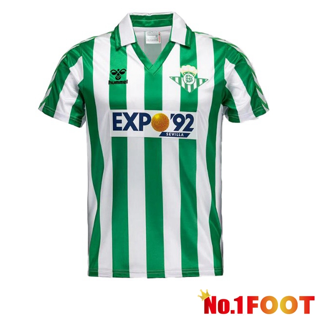 Real Betis Retro Soccer Jersey Home Green 1988-1989