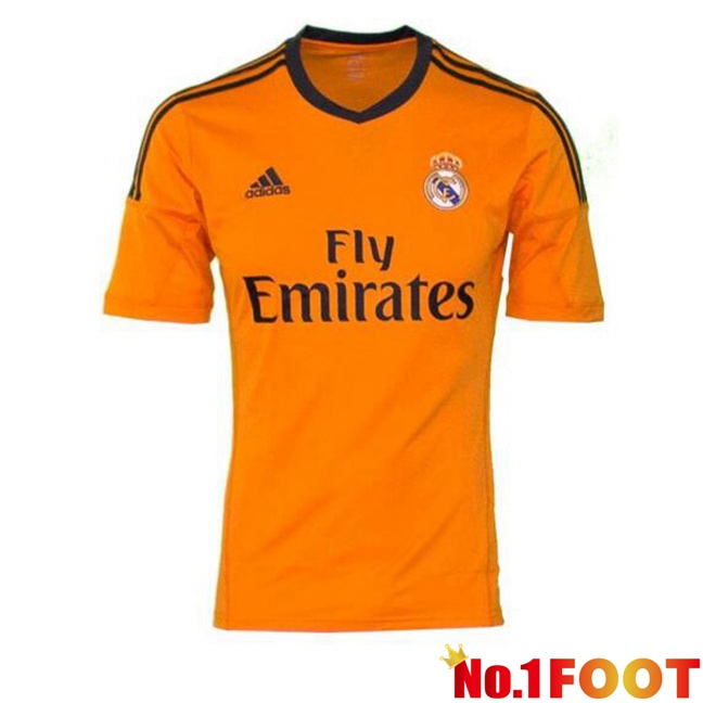 Real Madrid Retro Soccer Jersey Third Orange 2013-2014