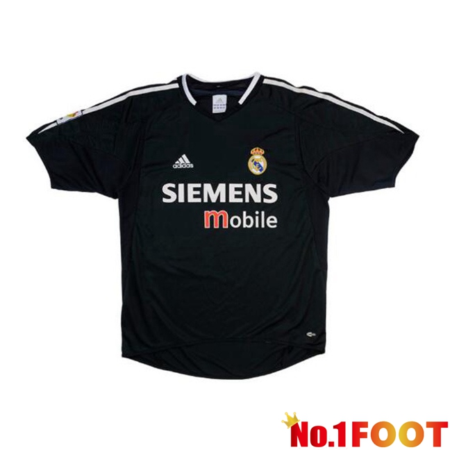 Real Madrid Retro Soccer Jersey Away Black 2004-2005