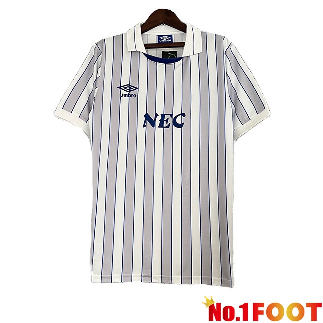 Everton Retro Soccer Jersey Away White Grey 1988-1990